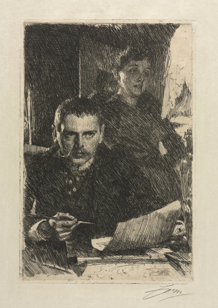 Konstnären och hans hustru, 1890. av Anders Leonard Zorn