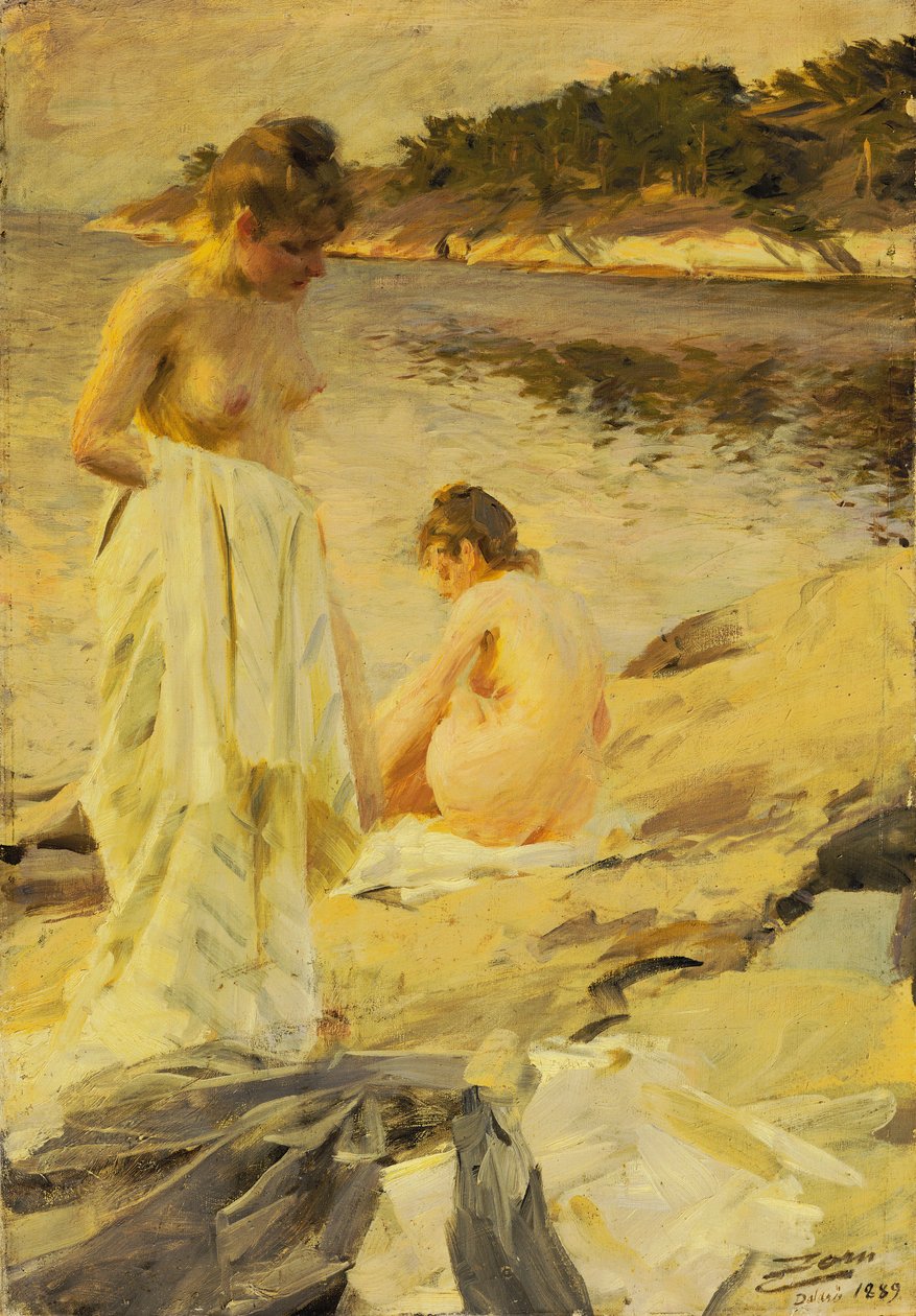 Badarna, 1889 av Anders Leonard Zorn