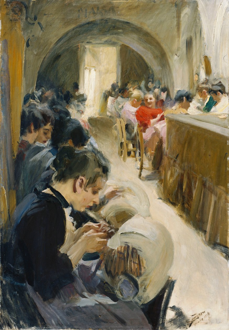 The Lacemakers; Spetsknypplerskan, 1894 av Anders Leonard Zorn