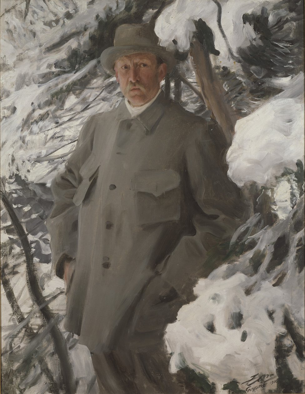 Målaren Bruno Liljefors, 1906 av Anders Leonard Zorn