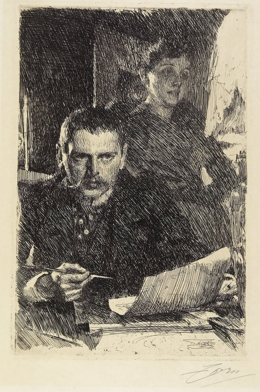 Zorn och hans hustru, 1890 av Anders Leonard Zorn