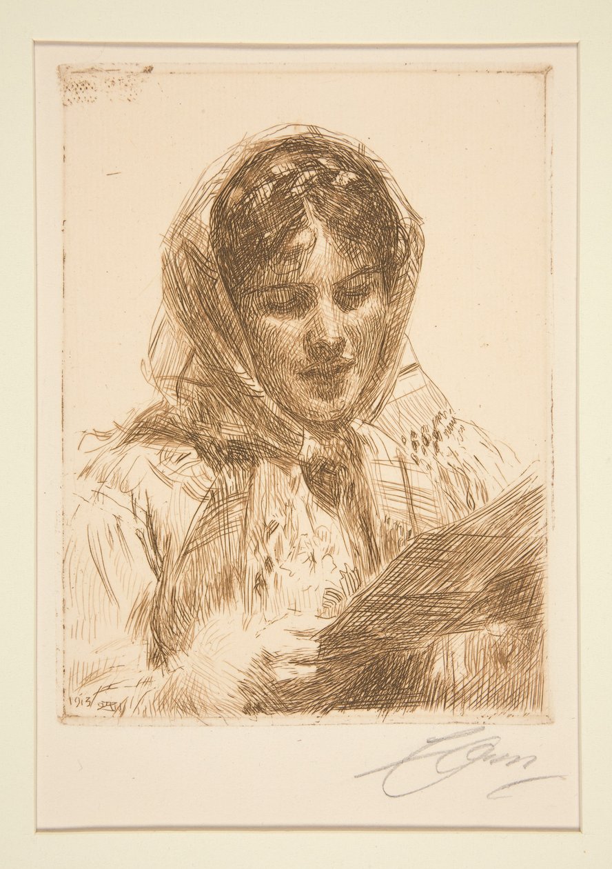 Ett brev, 1913 av Anders Zorn
