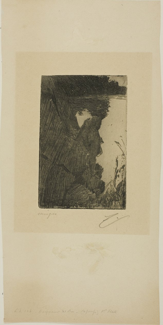 Badkar (kväll) I (Zinketsning) av Anders Leonard Zorn