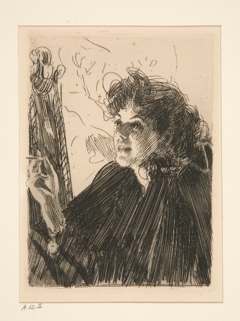 Flicka med cigarett II av Anders Leonard Zorn