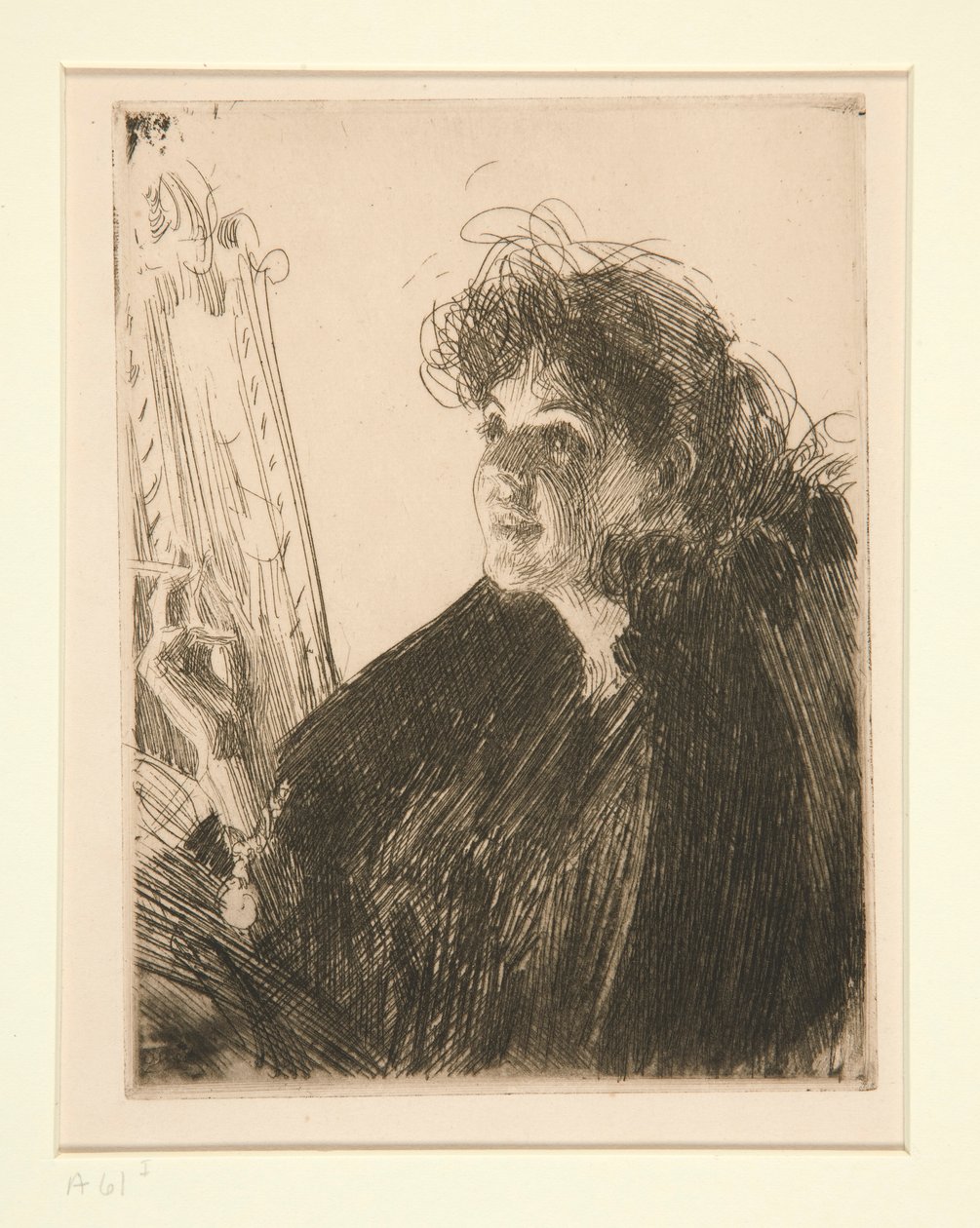 Flicka med en cigarett I av Anders Leonard Zorn