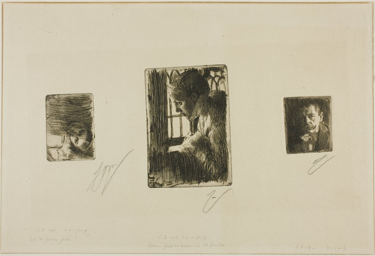 Flickhuvud; Bondeflicka vid fönster; Anders Zorn av Anders Zorn