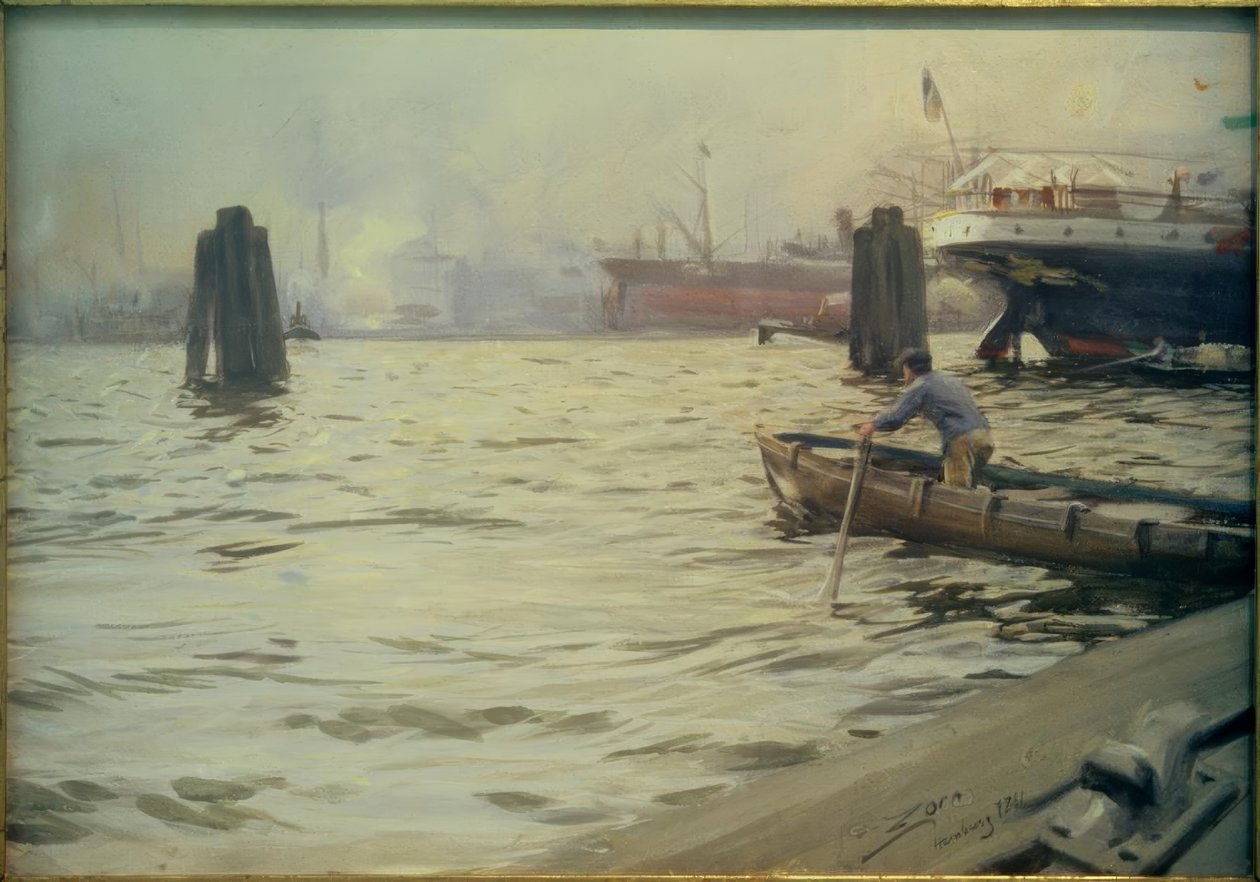 Hamburgs hamn av Anders Leonard Zorn