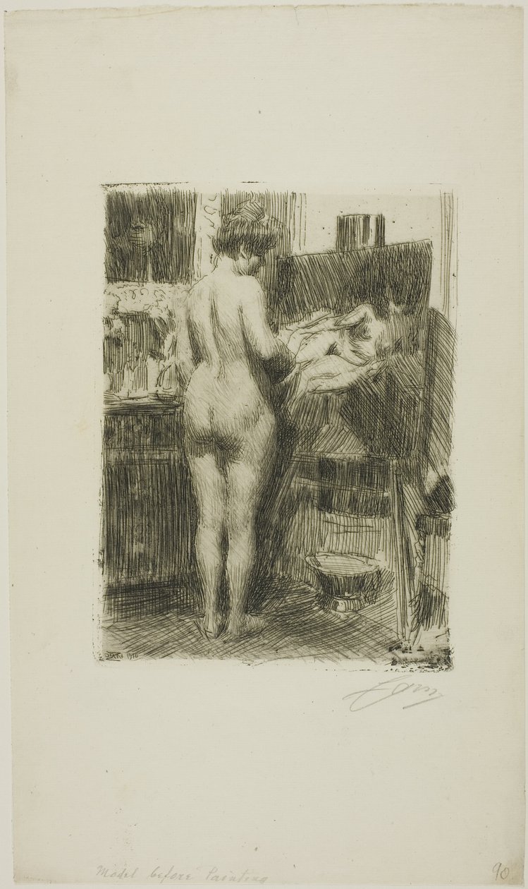 Modell före bild av Anders Leonard Zorn