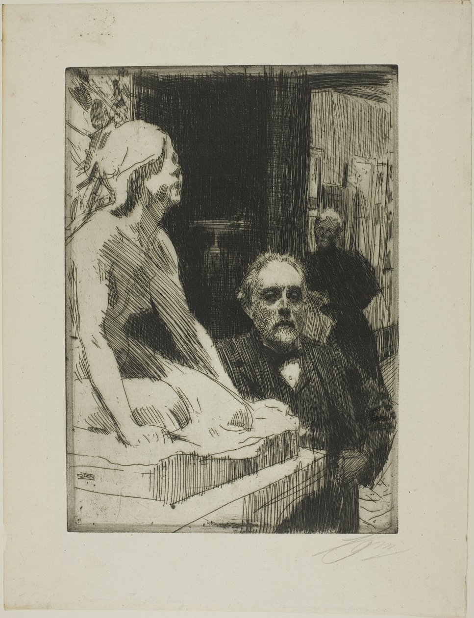 Pontus Fürstenberg och hans fru (står nära Hasselbergs "Grodan") av Anders Zorn