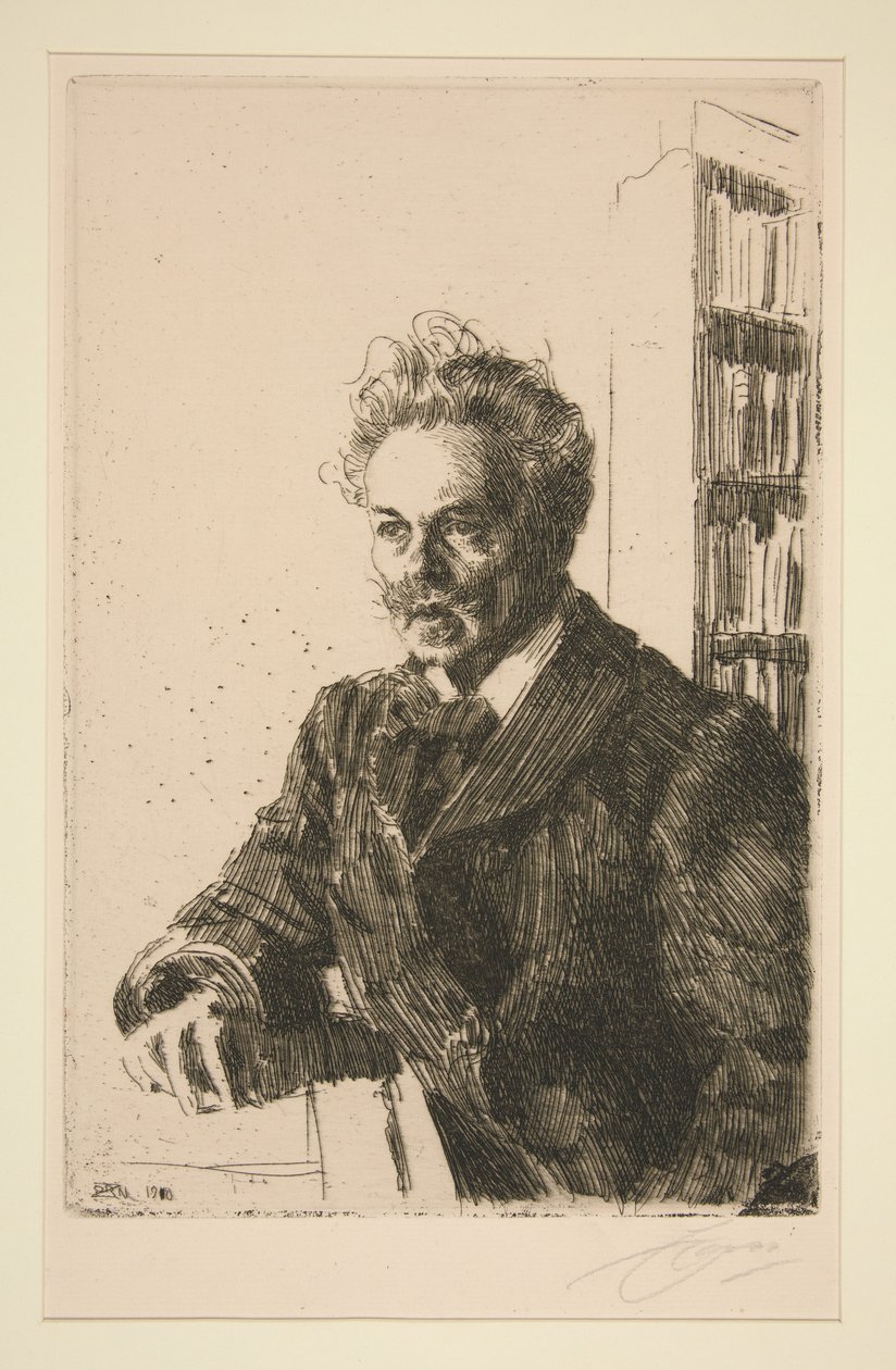 Porträtt av A. Strindberg av Anders Zorn