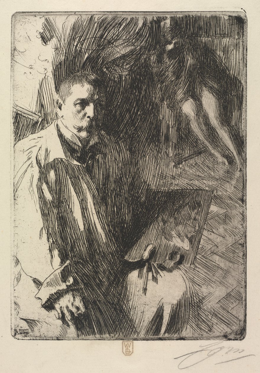 Porträtt av konstnären och hans modell av Anders Leonard Zorn
