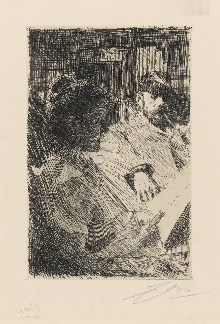 Läsning. Herr och fru Charles Deering av Anders Zorn