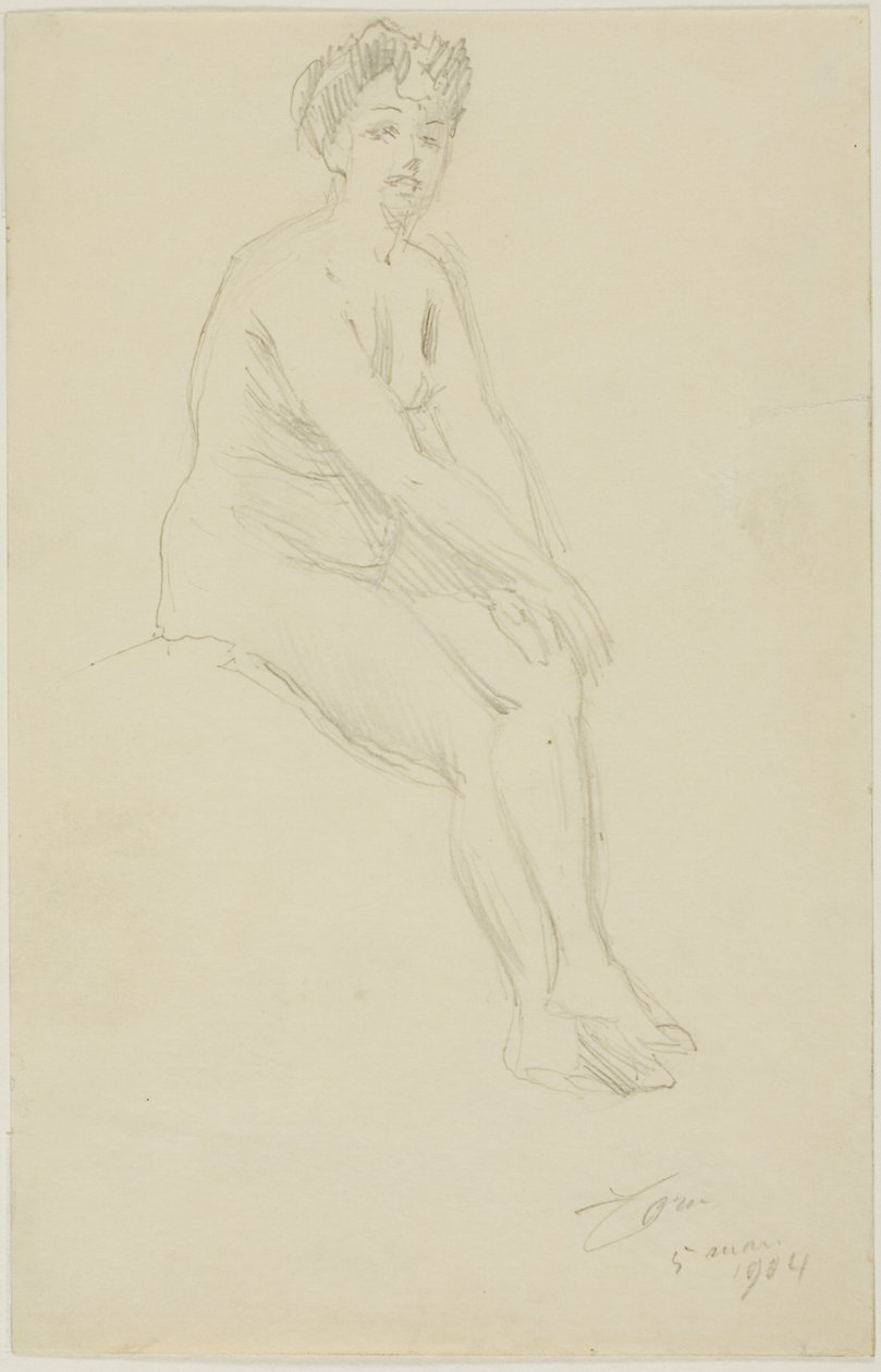 Sittande Kvinna Naken av Anders Leonard Zorn