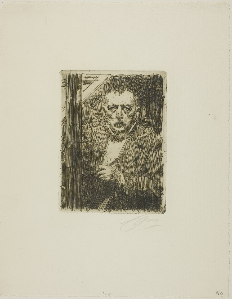 Självporträtt 1911 av Anders Leonard Zorn