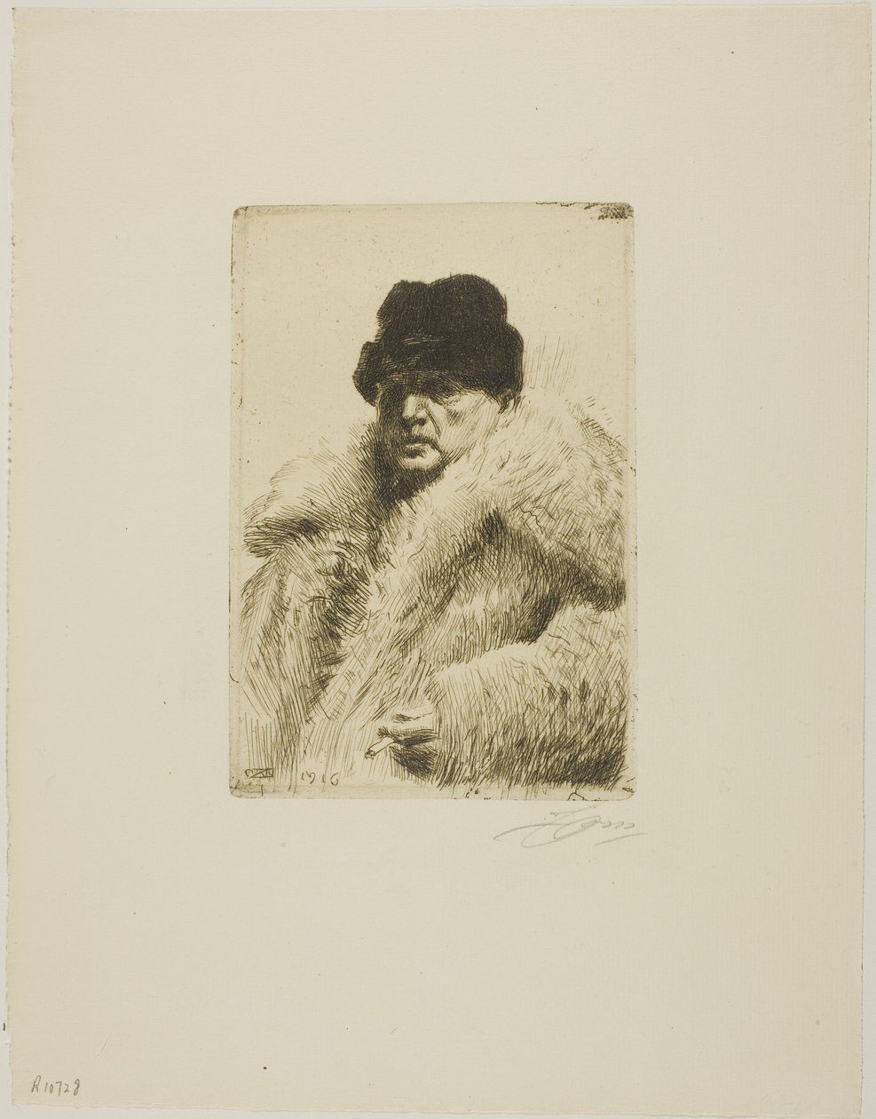 Självporträtt 1916 av Anders Leonard Zorn