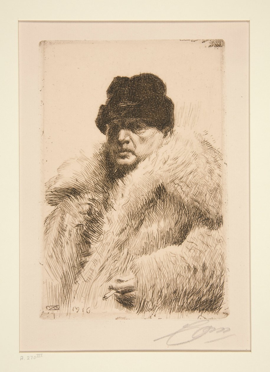 Självporträtt 1916 av Anders Leonard Zorn