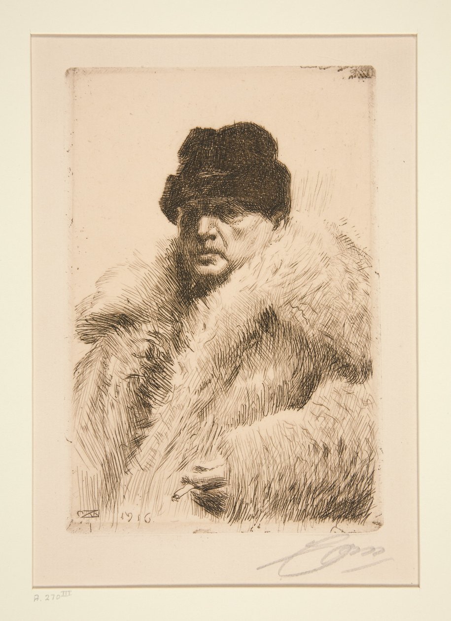 Självporträtt 1916 av Anders Zorn