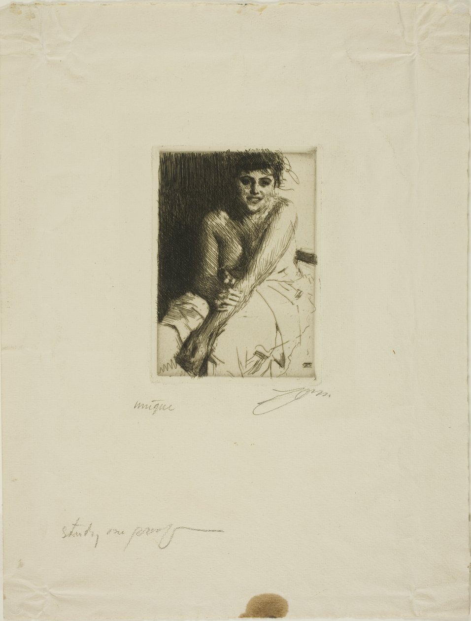 Sittande modell av Anders Leonard Zorn