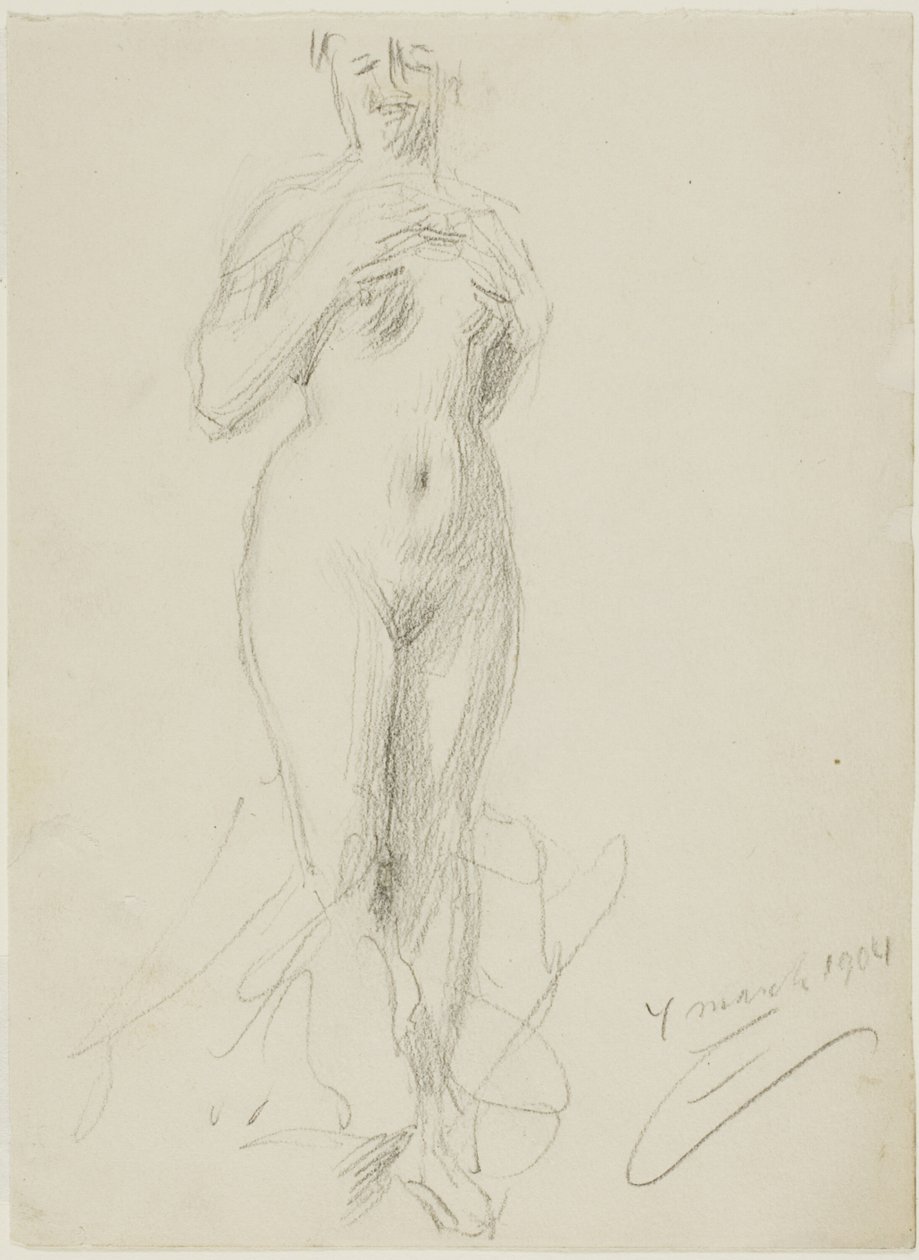 Stående Kvinna Naken av Anders Leonard Zorn