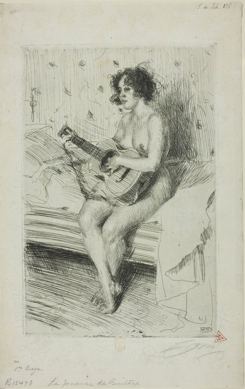 Gitarrspelaren av Anders Leonard Zorn