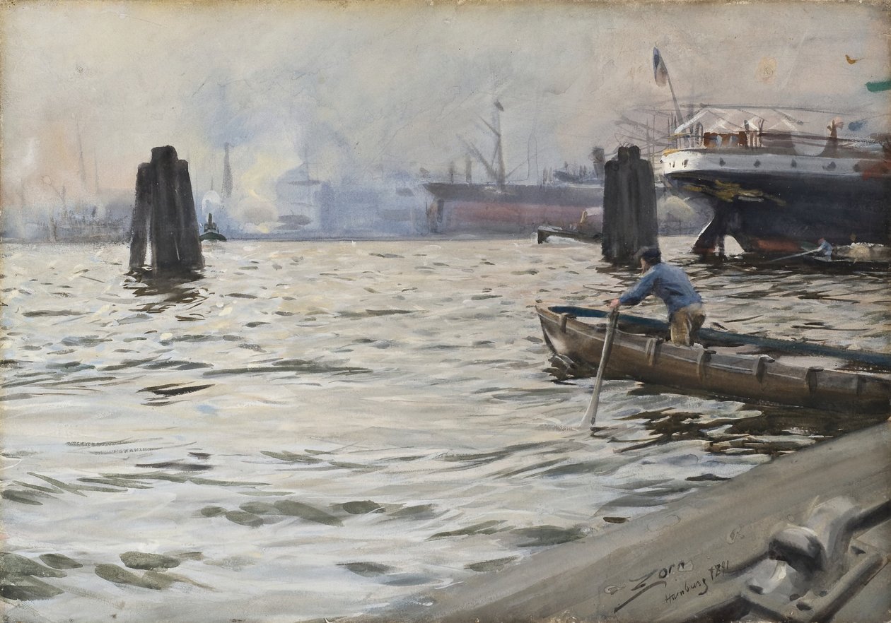 Hamburgs hamn av Anders Zorn