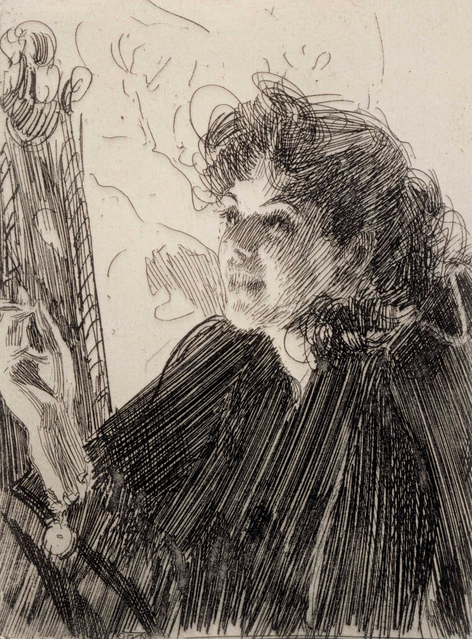 Kvinna som röker av Anders Zorn