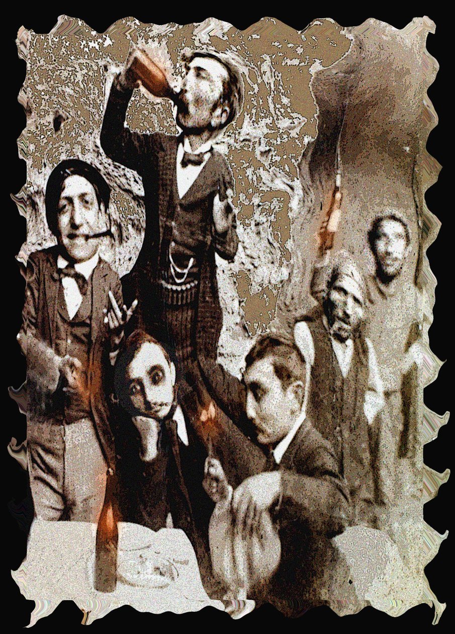 DRINKERS: Cursed Poets, 2002 (Digital målning) av Ando Gilardi