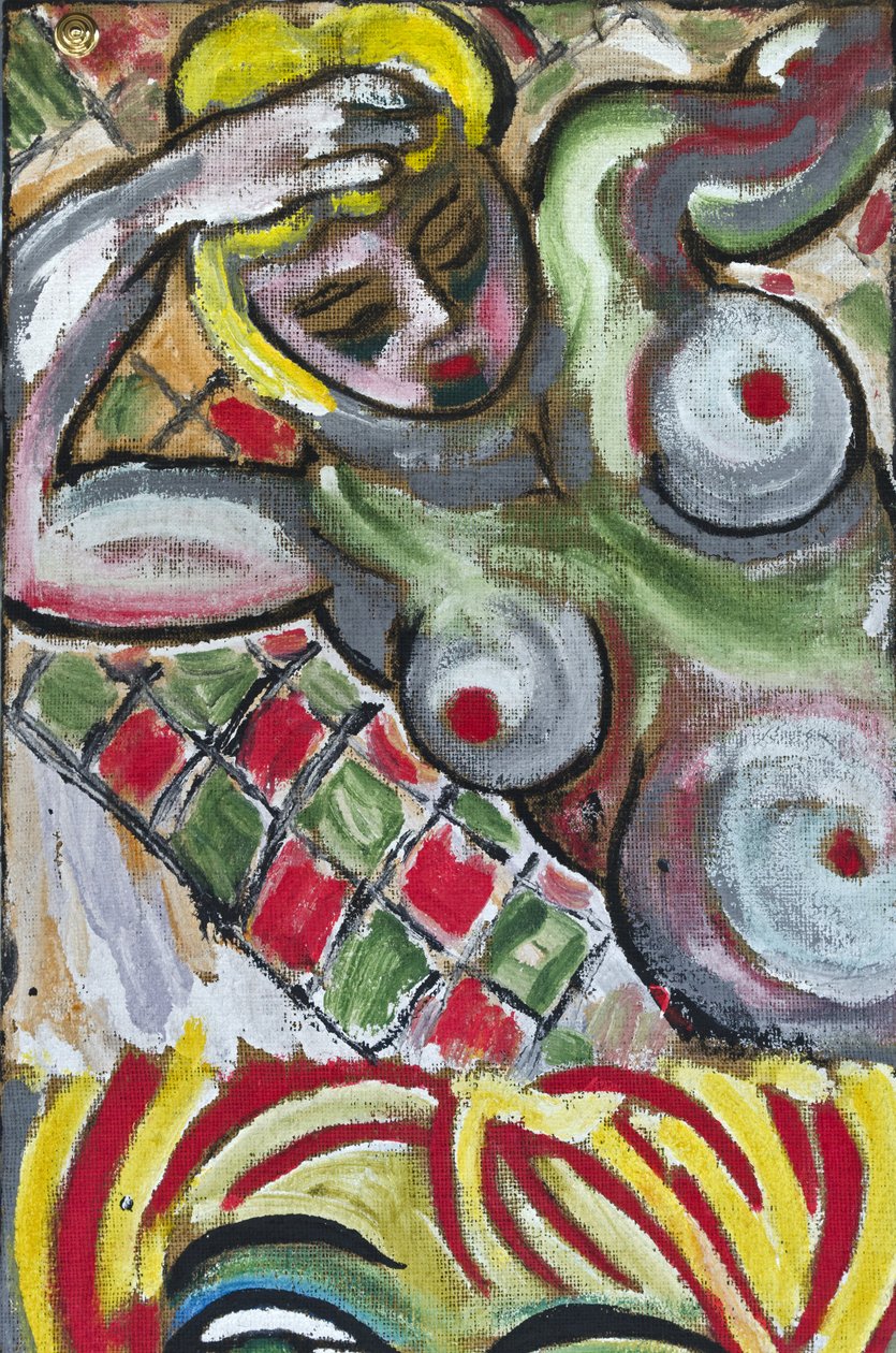 EXPRESSIONIST FEMALE NUDE, 2012 (akryl på juteduk uppspänd på en träram) av Ando Gilardi