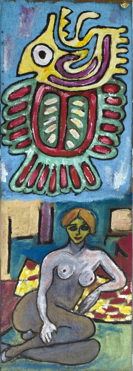 MYTHOLOGICAL FIGURE AND FEMALE NUDE, 2012 (akryl på juteduk uppspänd på en träram) av Ando Gilardi