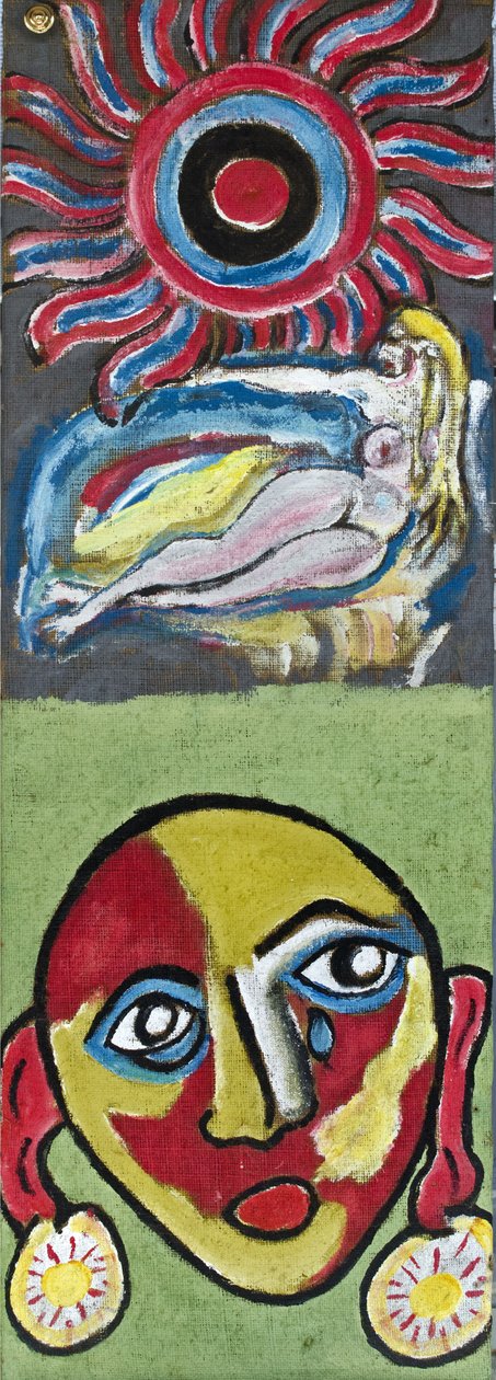 NUDE AND FACE, 2012 (akryl på juteduk uppspänd på en träram) av Ando Gilardi