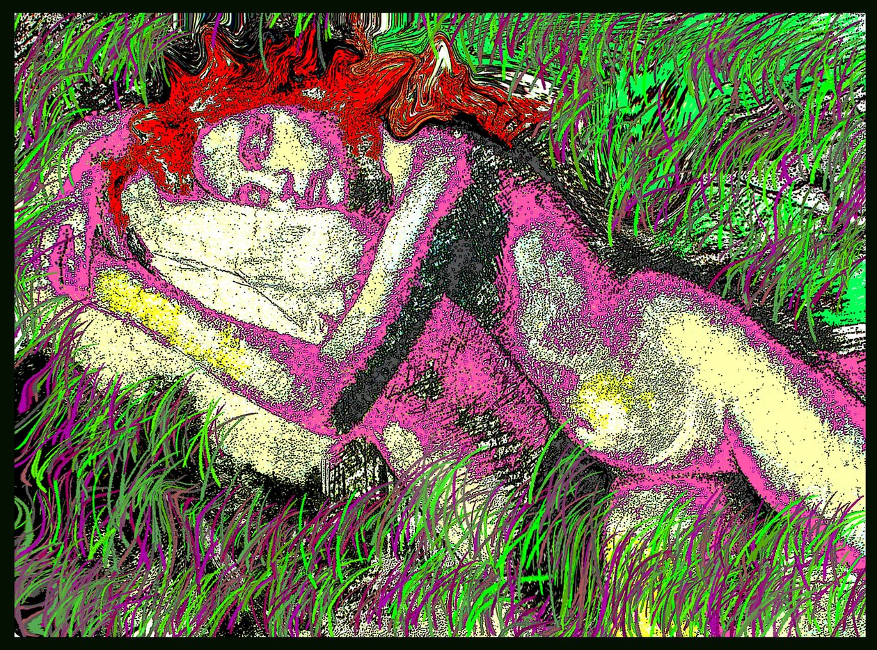 SLEEP IN WHICH CLONED GRASS 2002, 2002 (Digital målning) av Ando Gilardi