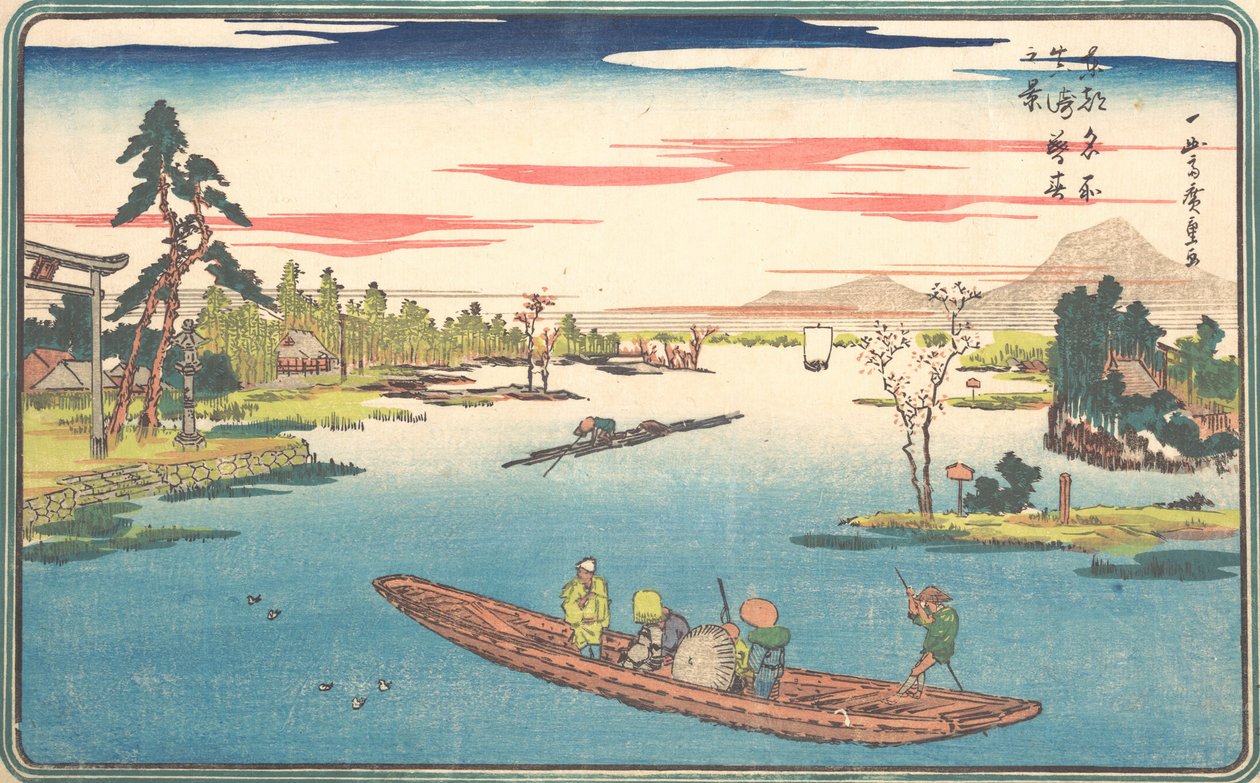 En utsikt över senvåren i Masaki, 1831., 1831. av Ando Hiroshige