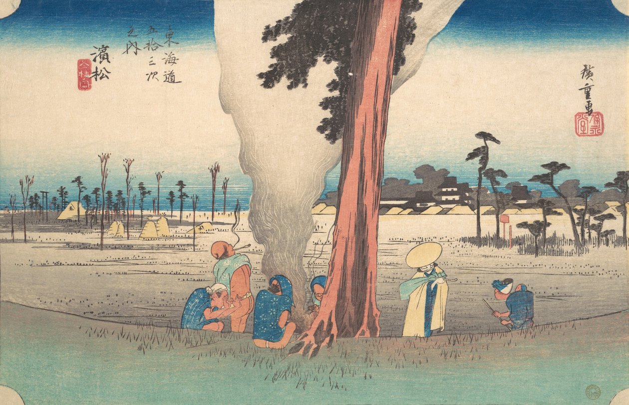 Hamamatsu, denna karta, ? 1834. , mygga. 1834. av Ando Hiroshige