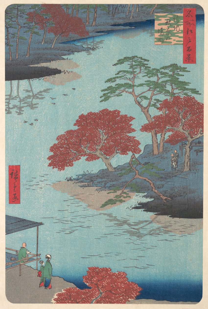 Inne i Akiba-helgedomen vid Ukeji, 8:e månaden, ormår 1857., 8:e månad, ormår 1857. av Ando Hiroshige