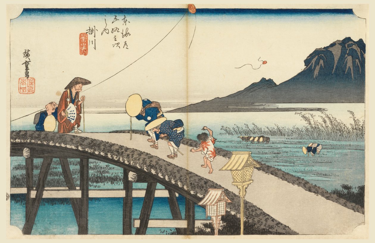 Kakegawa, Mt.Autumn, medlem Te femtiotre S tachi ljud av staden lägre d (Urban grad huvudberg nästa) av Ando Hiroshige