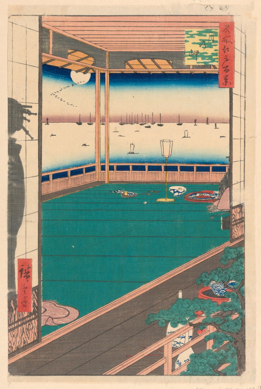 Moon Cape (Tsuki-no-Misaki) från serien en hundra berömda vyer över Edo av Ando Hiroshige