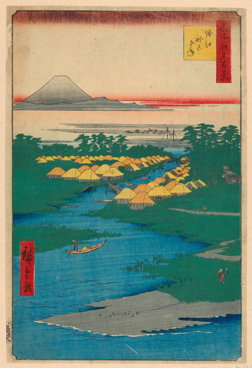 Nekozane vid Horikiri kanal nr 96 från Hundra berömda vyer av Edo (Horie, Nekozane) av Ando Hiroshige