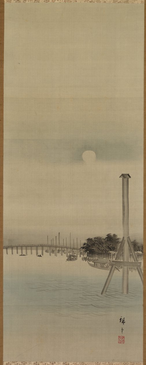 Nattscen vid Sumidafloden, 1800-talet. av Ando Hiroshige