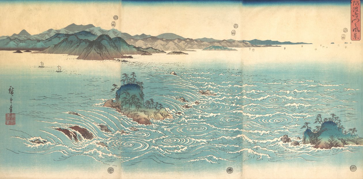 Forsar vid Naruto, 1857., 1857. av Ando Hiroshige