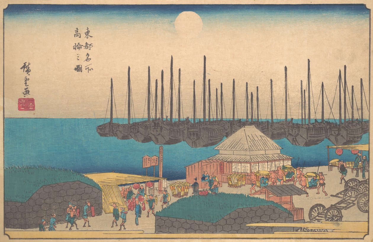 Ritning av Takanawa, ? 1841. , mygga. 1841. av Ando Hiroshige