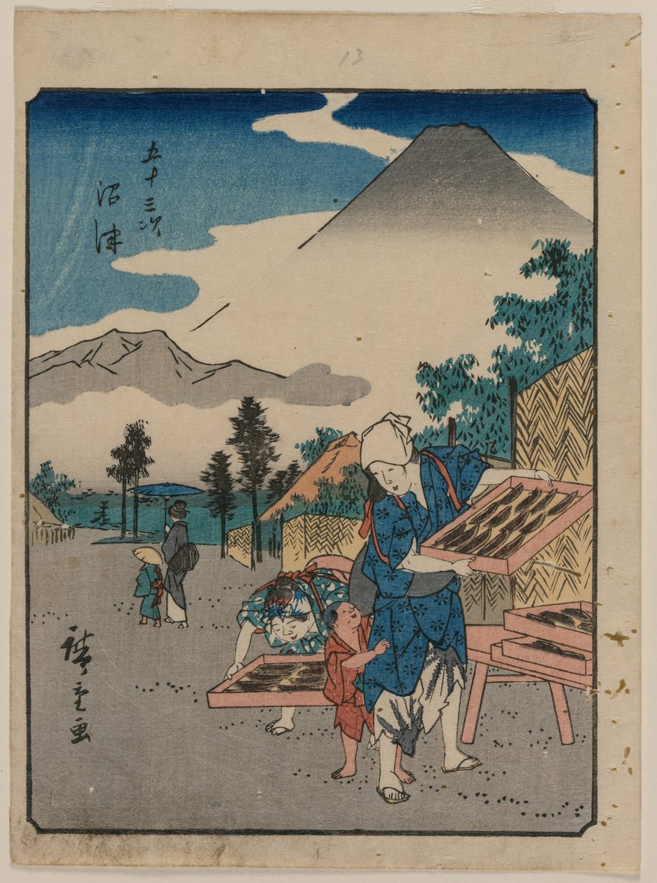 De femtiotre stationerna i Tokaido: Numazu, ca. 1850. av Ando Hiroshige