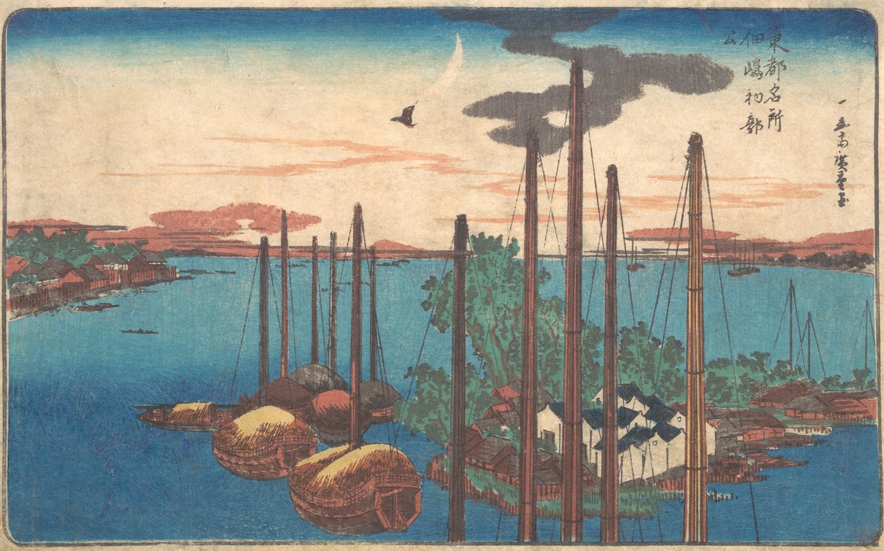 Tsukudajimas första Hototogisu, donkey bly 1830. , p donkey bly 1830. av Ando Hiroshige