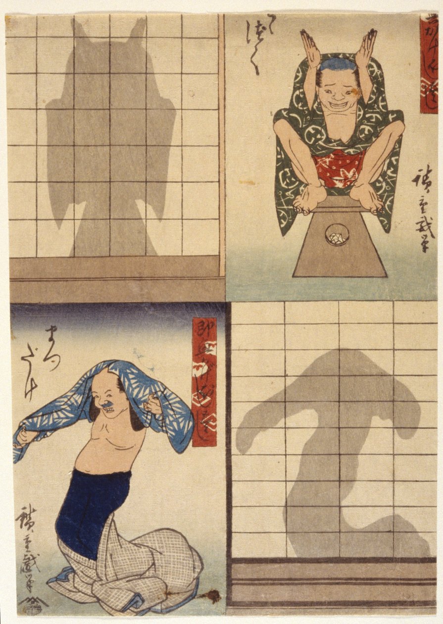 (Figurer och skuggor) av Ando or Utagawa Hiroshige