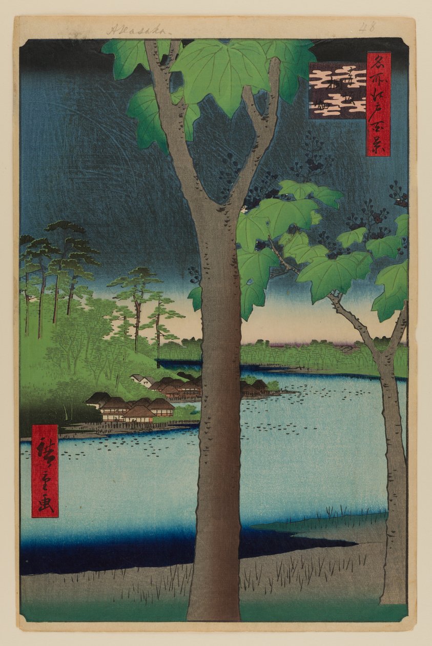 Akasaka Kiribatake av Ando or Utagawa Hiroshige