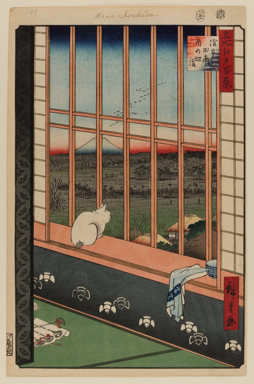 Asakusa risfält och Torinomachi-festivalen av Ando or Utagawa Hiroshige