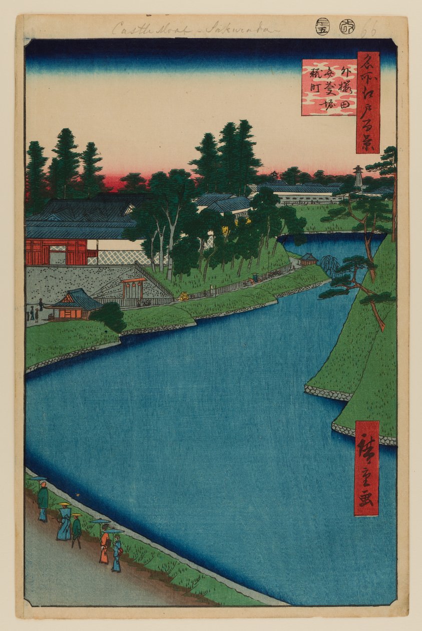 Benkei vallgrav från Soto-Sakurada till Kojimachi av Ando or Utagawa Hiroshige