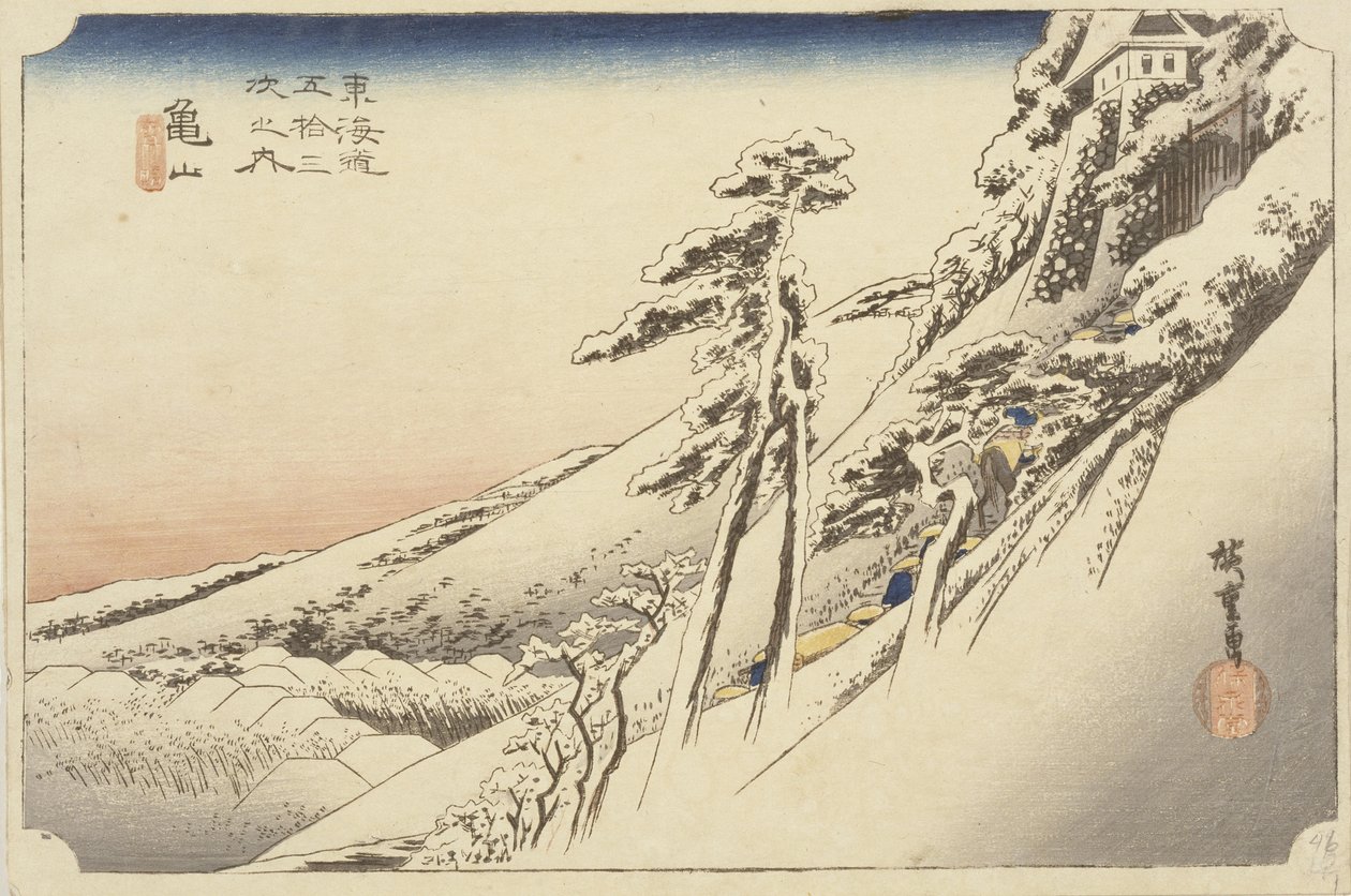 Klart väder efter ett snöfall, 1834 av Ando or Utagawa Hiroshige
