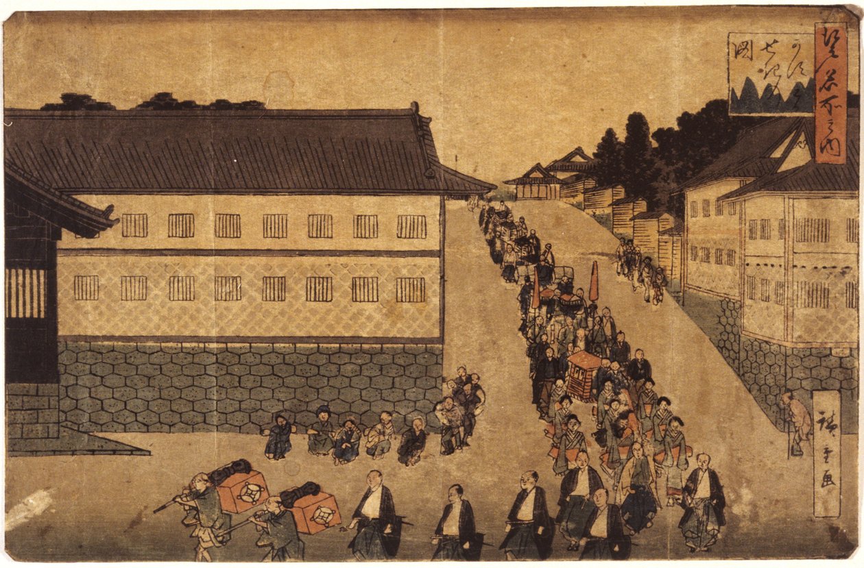 Daimyos procession av Ando or Utagawa Hiroshige