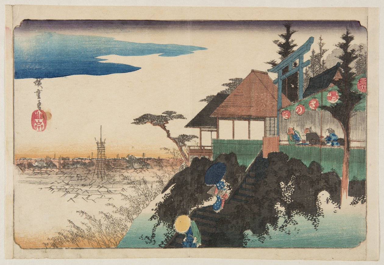 East Slope at Kanda My?jinn Shrine (Kanda My?jin Higashizawa) (träblock i färg) av Ando or Utagawa Hiroshige