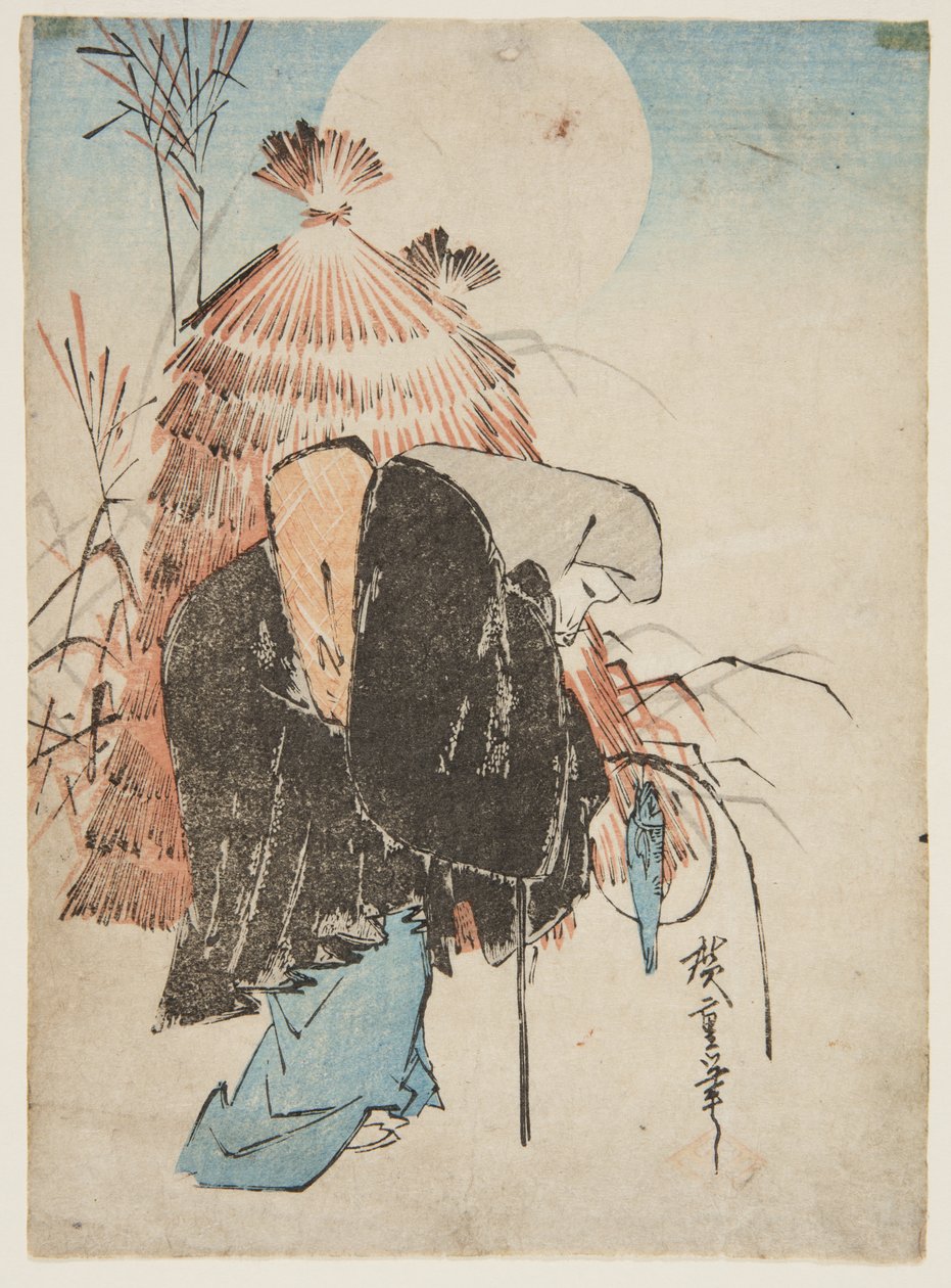 Fox Trap (trätryck i färg) av Ando or Utagawa Hiroshige